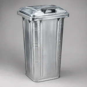 Galvanized Steel Waste Bin with Lid Galvanized steel waste bin with fitted lid and reinforced metal body