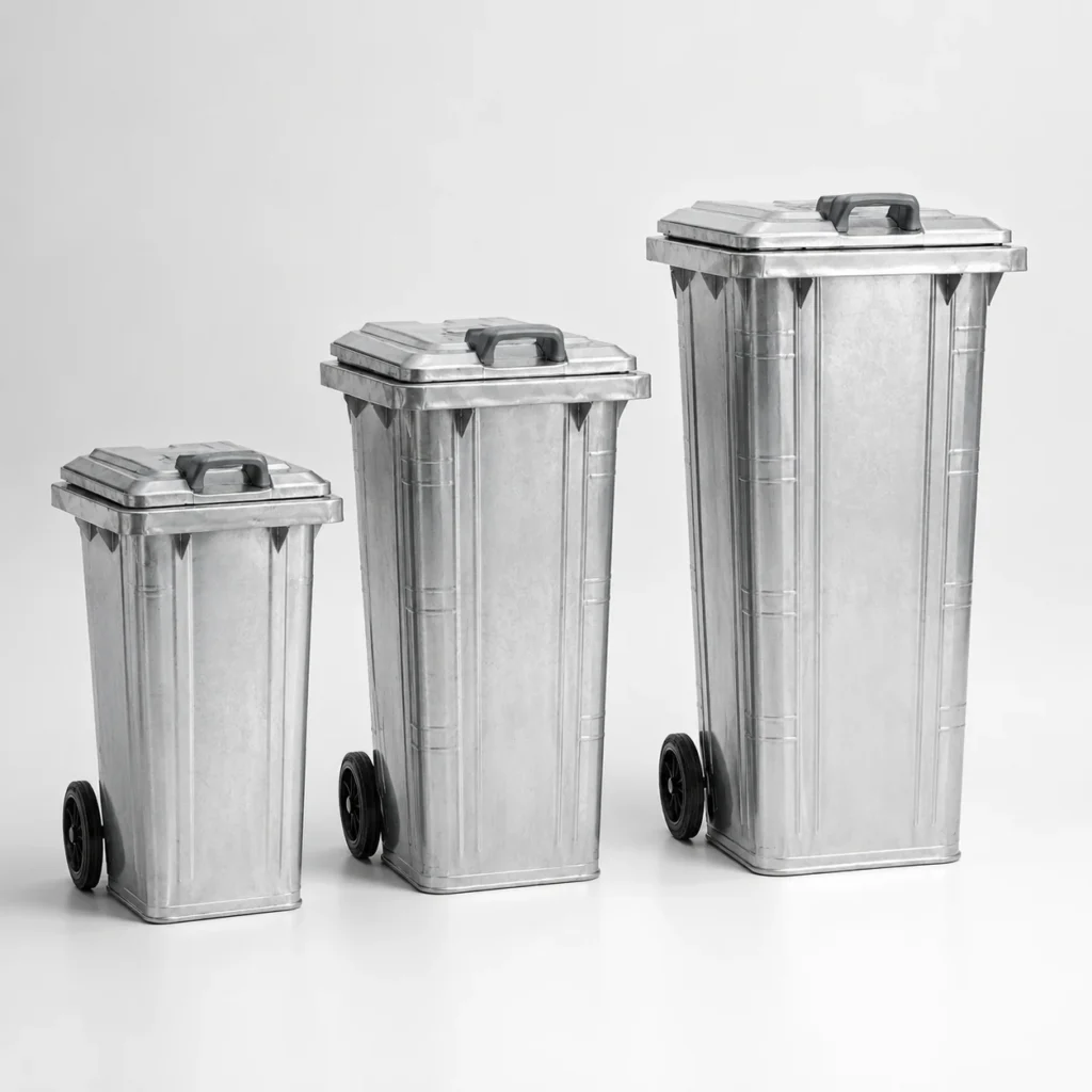 50L–360L Metal Wheelie Bins